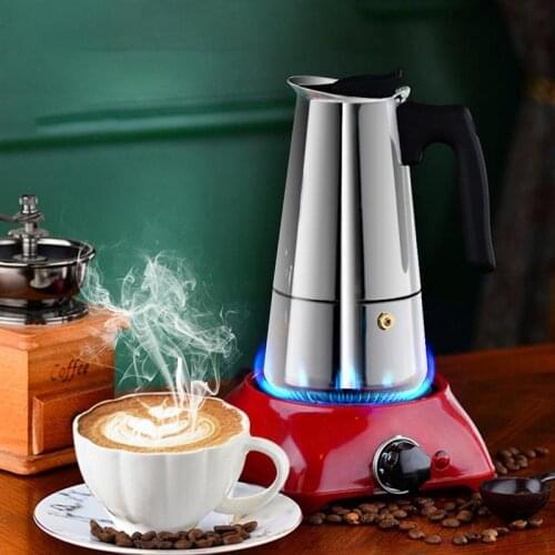 Moka Coffee Pot Stainless Steel Mocha Espresso Latte Stoves Filter Coffee Pot Coffee Maker Italian Coffee Machine Kitchen Gadget