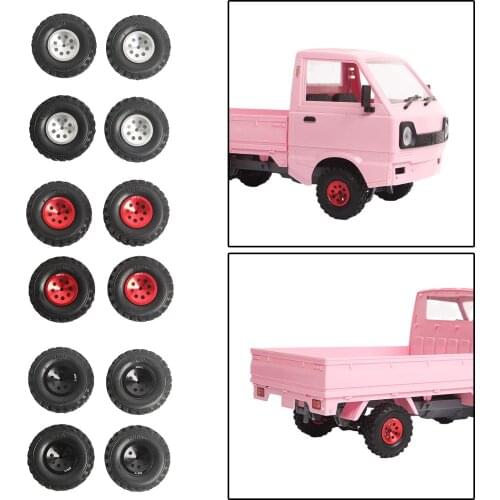 4Pieces RC Car Hub Wheel Rim Tires RC Car Truck Accessories Spare Parts for 1:16 Scale RC Car Model