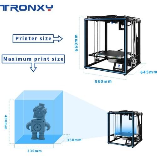 X5SA PRO Full Metal Frame High Precision 3D Printer DIY Kit With Automatic leveling function and Double Axis External Guide Rail