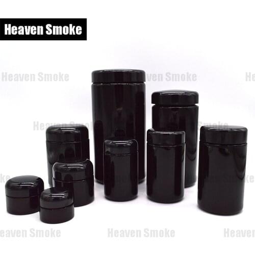 15ml to 1000ml Black Ultraviolet Glass Wax Oil UV Container Dab BHO Concentrate Jars Airtight Smell Proof Herb Grinder Container