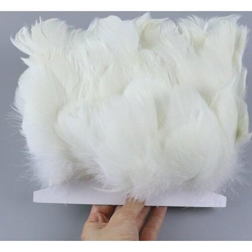 2 meter Beautiful Goose Feather Ribbon Fringe Length 5-9CM Wedding Dresses Stage Clothing Sewing Accessory Party Decoration Dyed