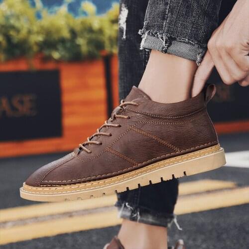 Zapatillas Casual Hombre Casual Mens Sneakers Leather Man Shoe Mens Boots Men Shoes Leisure Fashion Zapatillas Sneaker