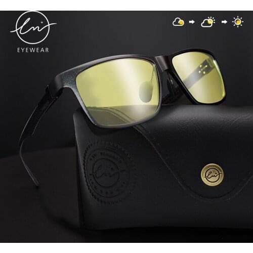 LM 2021 Brand NEW Men Photochromic Aluminum Sunglasses Women Polarized UV400 Sun Glasses Rectangle Shade Hiking Oculos masculino