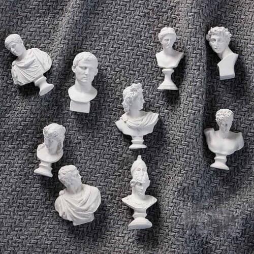 Mini Nordic Nordic David Head Portraits Greek Mythology Figurine Art ornaments Plaster Bust Statue Gypsum