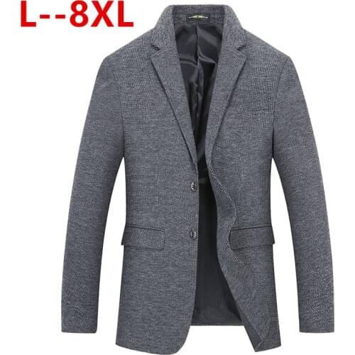 10XL 8XL Men Slim Autumn Suit Blazer Formal Business Fashion Male Suit Two Button Lapel Casual Long Sleeve Pockets Top Blazers