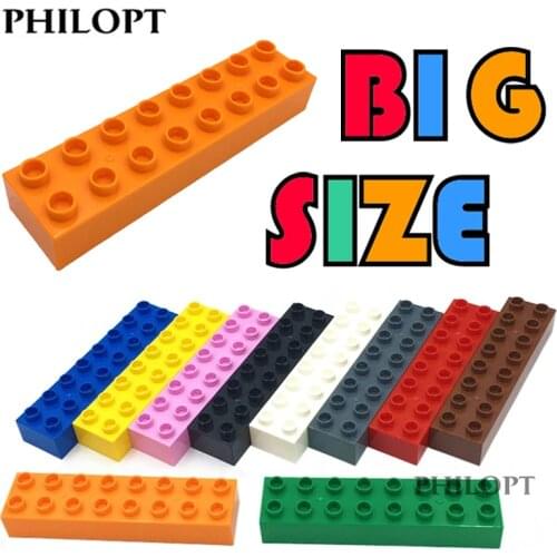 Large Size Building Blocks Sets H2x8 Bulk Educational Kids Toy Blocks CompatibleWith Brands Construction Toy DIY Creative Bricks