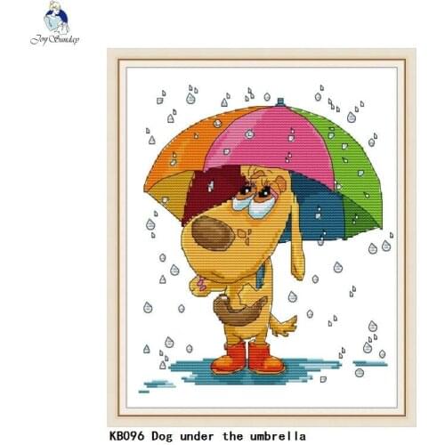 Cross stitch kits Factory Package Aida Canvas14ct 11ct Print Cloth Embroidery kit Dog under the umbrella DIY Handmade Needlework