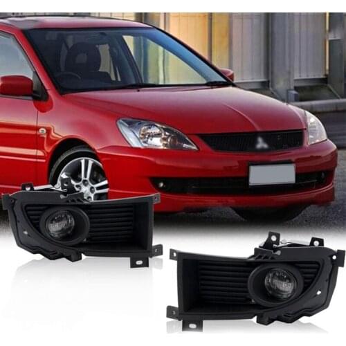 NEW-Pair Front Bumper Fog Light Lamp Assembly with Switch Wiring Harness for Mitsubishi Lancer 2004-2006 Accessories