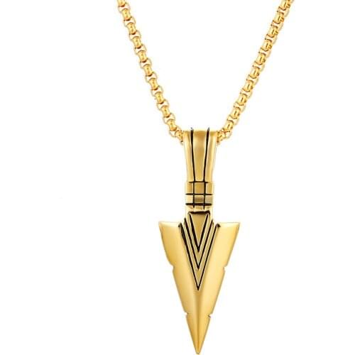New Stainless Steel Necklace Mens Jewelry Fashion Arrow Titanium Steel Triangle Pendant Simple and Elegant Accessories Delicate