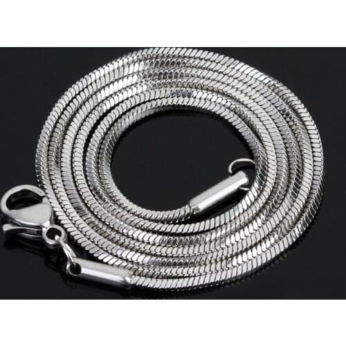 5pcs/lot Stainless Steel Necklace Chains Silver Tone Snake Serpentine Chain Simple Style Lobster Clasp Chians DIY Necklace