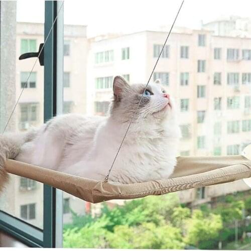 Pet Hanging Beds Cat Hammock Comfortable Sunny Seat Window Mount Soft Pet Shelf Seat Beds Supplies Detachable Bearing 17.5kg