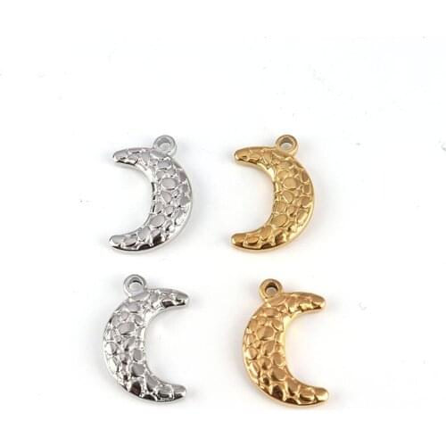 5pcs/lot Stainless Steel Moon Charms Pendant For Jewelry Making DIY Jewelry Findings Necklace Bracelet Accessories