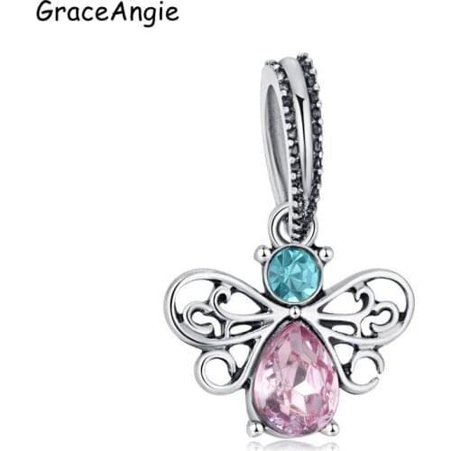 5PCS bee honey Charms Fits For Bangle Bracelet Pendant For Necklace Keychain Red Crystal Beads Pendant DIY Jewelry Making Gift