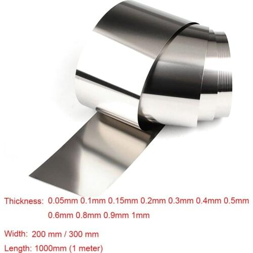1pcs 1000mm 304 Stainless Steel Foil Strip Sheet Thin Plate Thickness 0.05-1mm Width 200/ 300mm