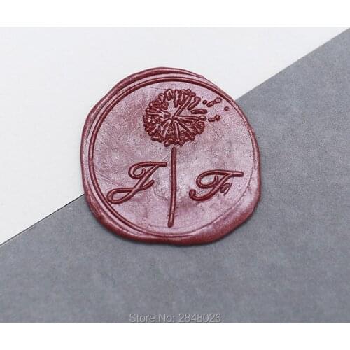 Custom Rustic Dandelio Two initials Wax Seal Stamp,Custom Wax Seal Stamp Kit,personalised wedding invitation seals,wedding gift