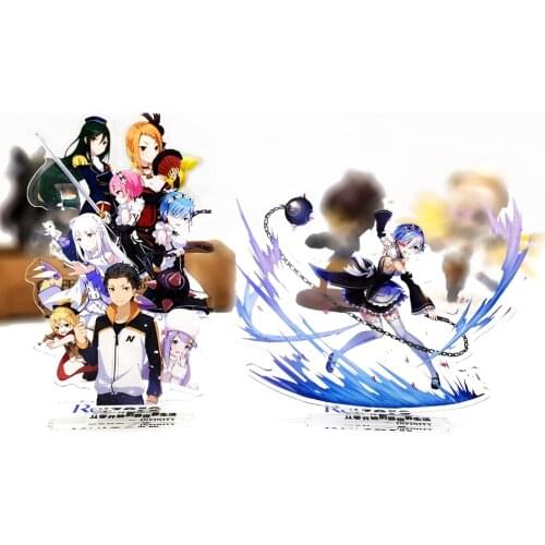 Re Zero kara Hajimeru Isekai Seikatsu Starting Life in Another World Emilia Subaru Rem Ram Crusch Felix Felt standee figurines