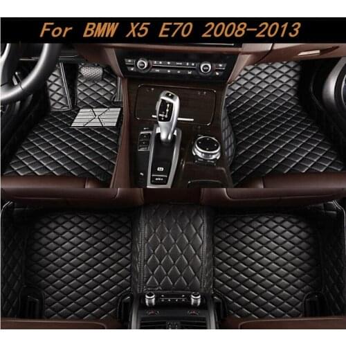 Car 3D Luxury Leather Car Floor Mats Fits For BMW X5 E70 2008 2009 2010 2011 2012 2013 EMS Free shipping