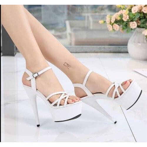 Classic platform heels sandals open toe PVC Transparent pumps women shoes high heels ladies sandals silver wedding shoes