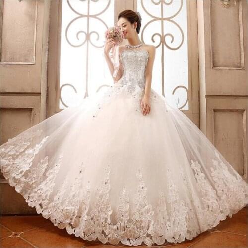 Wedding Dress New Arrival Jewelry Sweetheart Big Lace Edge Princess Wedding Gowns