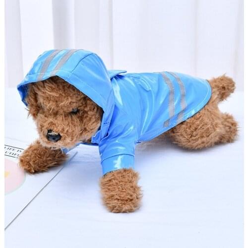 Pet Dog Raincoat Hooded Reflective Puppy Small Dog Rain Coat Waterproof Jacket for Dogs Soft Breathable Mesh Dog Clothes