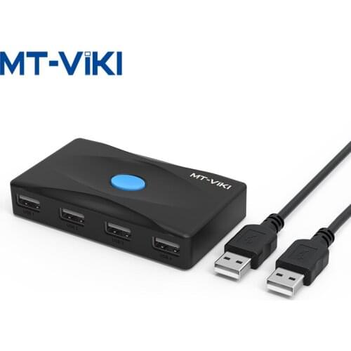 MT-VIKI USB Kvm Switch Splitter Box 2 in 4 out Two PCs Sharing 4 USB Devices USB2.0 Switcher for Computer Printer Keyboard Mouse