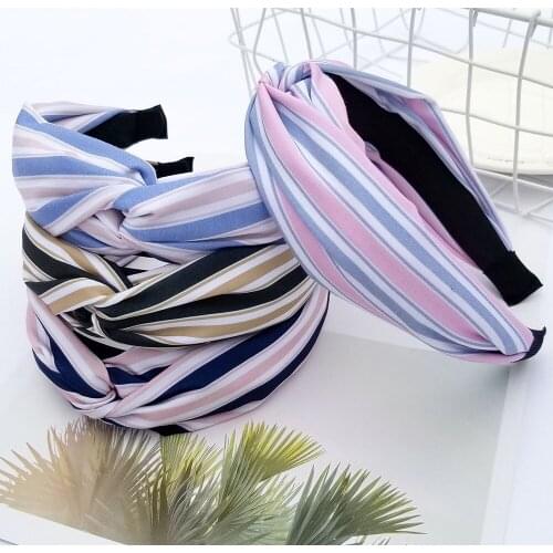 Women Headband Fashion Striped Hairband Hair Accessories Bow Knot Headband Girls Bohemian Headband Floral Print Headband Adults