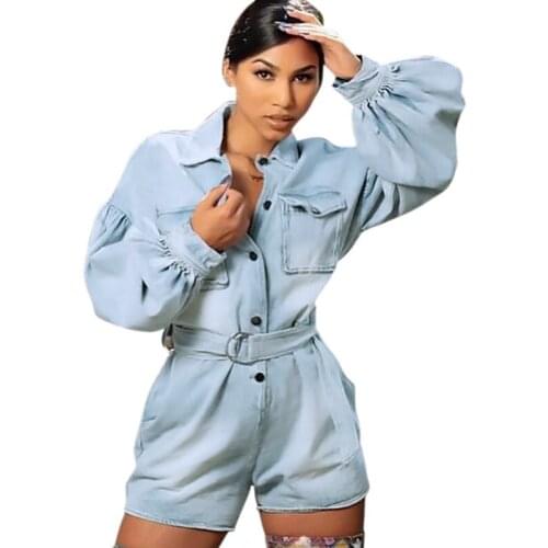 Women Jeans Short playsuit jumpsuit Girls Fashion Hot bodysuit body rompers womens 9573