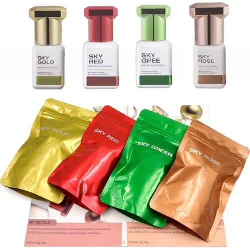 1-2s Dry Time Fastest Eyelash Glue for Eyelash Extensions MSDS Adhesive 4 Types Most Powerful Original Korea Sky Glue