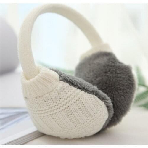 1PC Winter Earmuffs For Women Warm Unisex Ear Muffs Winter Ear Cover Knitted Plush Winter Ear Warmers Size:23 CM