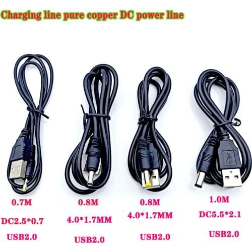 10PCS/lot USB Port to 2.0*0.6mm 2.5*0.7mm 3.5*1.35mm 4.0*1.7mm 5.5*2.1mm 5V DC Barrel Jack Power Cable Connector