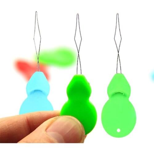 10PCS/Set Random Color Slivery Hand Machine Sewing Stitch Bow Wire Needle Threader Insertion Tool Hand Sewing Machines