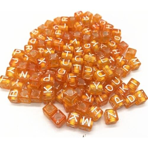 100pcs/lot 6mm Acrylic Spacer Beads Letter Beads Square Alphabet Beads For Jewelry Making DIY Handmade Accessories#08