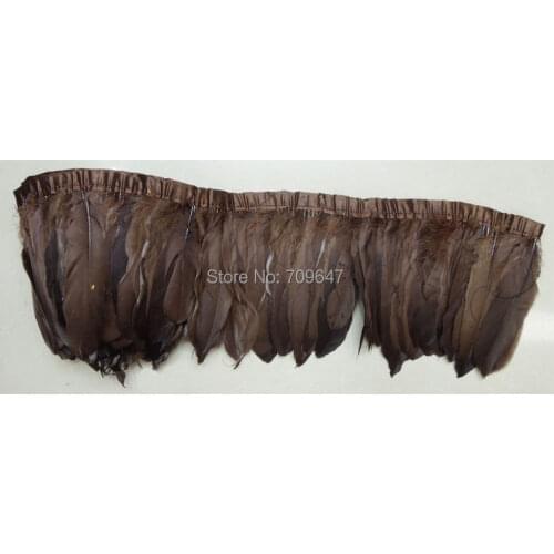 2Meters/pack/lot! Dark Brown Goose Feather Trimming Fringe for Crafts/Costume/Sewing 4-6inches width,feathers for crafts