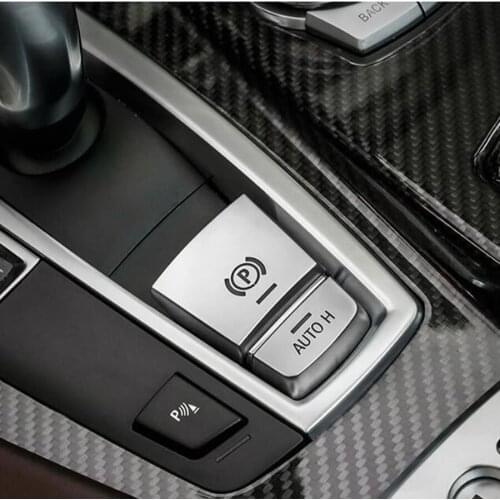 2Pcs/set Car Interior Electric Handbrake Auto H Switch Button Cover Trim Stickers For BMW 5 6 7 Series X3 X4 X5 X6 ABS