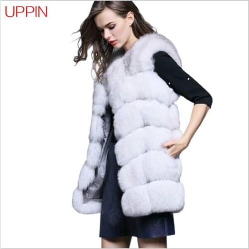 2017 winter fur full leather fox fur vest medium-long fur vest female fox fur coat