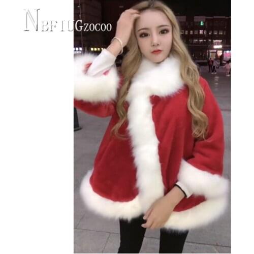 2020 Elegant Faux Fox Fur Coat Thick Warm High Quality Lady Cloak Coats