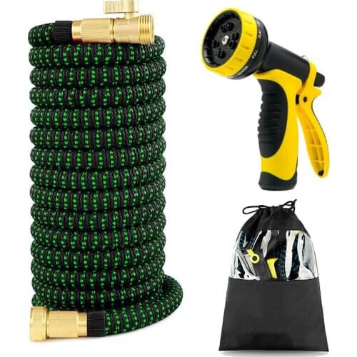 25-100ft TPE Garden Drip Irrigation Hoses Expandable System Flexible Magic Watering Hoses With Faucet Connector Car Wash Spout