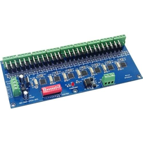 27 channel dmx512 decoder DC12V-24V 27A DMX512 XRL 3P dmx decoder led controller Refresh frequency 2KHZ linear dimming