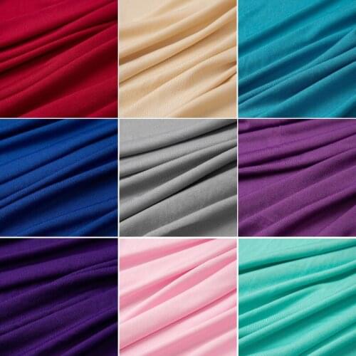 Soft Spandex Knit Fabric,4-Way-Stretch Microfiber Fabric,Lycra Fabric for Dress,Lining, Black White Red Pink Blue by the meter