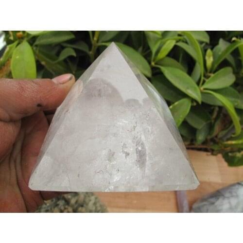 405g NATURAL TRANSPARENT QUARTZ CRYSTAL PYRAMID HEALING