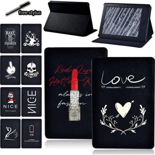 For Amazon Kindle 10th Gen/Kindle 8th Gen/Amazon Kindle Paperwhite 4/1/2/3/ -Tablet Case Soft Shell Flip Cover Case + Stylus