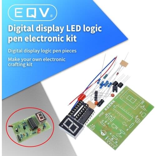 DIY LED pcb Digital Display LED Logic Pen Electronic Kit High and Low Level Test Circuit Soldering Practice Board Kit