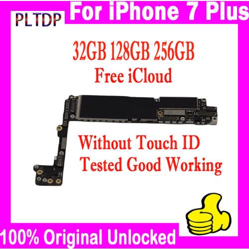 For iPhone 7 Pluus 5.5 inch Motherboard Unlock Mainboard With Touch ID/Without Touch ID Full Function 100% Original Logic Board
