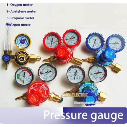 G5/8'' -14 shockproof oxygen, acetylene, argon, propane pressure gauge regulator gas meter