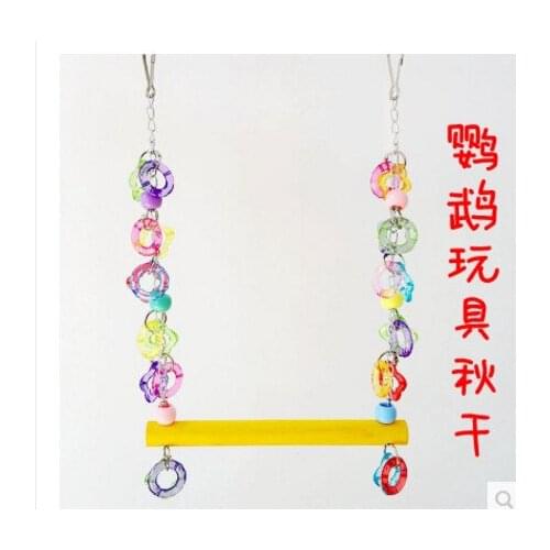 Pet birds toy Small & medium sized parrots chew toys swing bar station elevated climbing ladder birds with toy birdcage