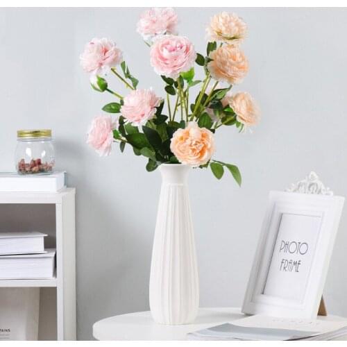 Ceramic vase modern minimalist white creative vase Nordic dried flowers home living room decoration decoration