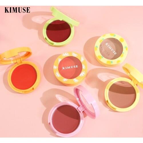 KIMUSE Nude Blusher Cream Blush Palette Mineral Pigment Makeup Palette Waterproof Rouge Powder Cake Pressed Face Cosmetic