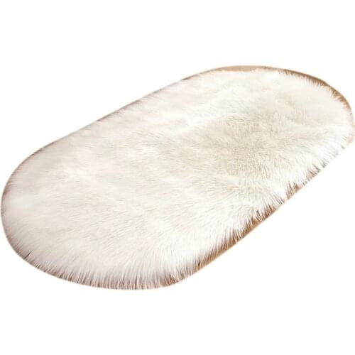 Creative Home Imitation White Wool Carpet Floor Mat Living Room Sofa Cold Proof Footrest Bedroom Antiskid Pad