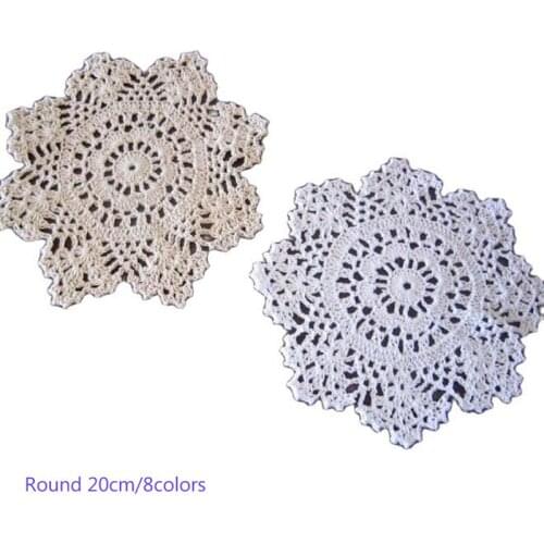 HOT Kitchen accessories lace cotton place table mat pad cloth crochet cup round dining doily tea coaster pot mug holder placemat
