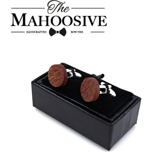 MAHOOSIVE 2018 Wood Cufflinks Wedding Groom Anchor Cufflink Shirt Cufflinks For Mens Casual Cuff Link New Fashion Gift box